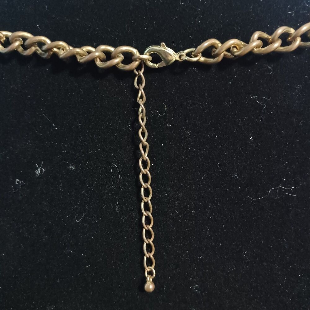 Multi-stranded Gold-Toned & Rhinestone Statement Necklace, 20" - Picture 2 of 2